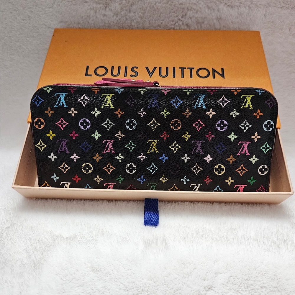 Louis Vuitton Black Multicolor Monogram Zipper Wallet